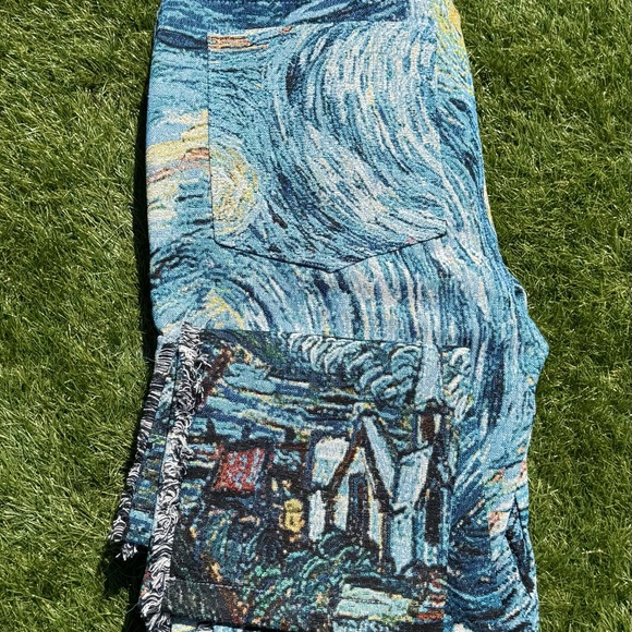Rebel Vengeance Starry Night Tapestry Cargo Pants Size 32 Artistic Streetwear - Picture 12 of 16